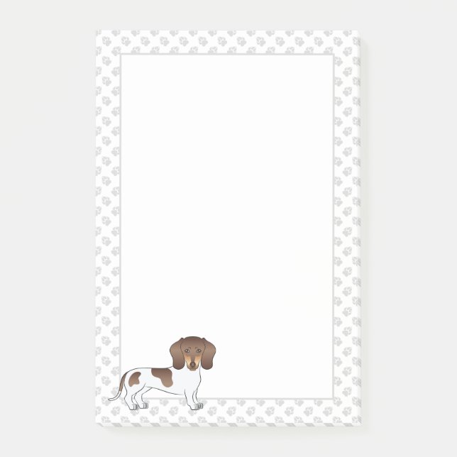 Bloco De Notas Chocolate & Tan Pés Curto Cabelo Dachshund & Patas (Frente)