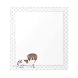 Bloco De Notas Chocolate & Tan Piebald Longa Dachshund & Paws