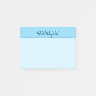 Bloco De Notas Christian Hallelujah Sticky Notepad em Azul