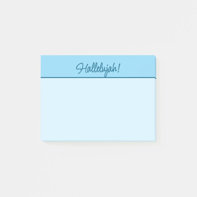 Bloco De Notas Christian Hallelujah Sticky Notepad em Azul (Frente)