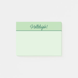 Bloco De Notas Christian Hallelujah Sticky Notepad Green