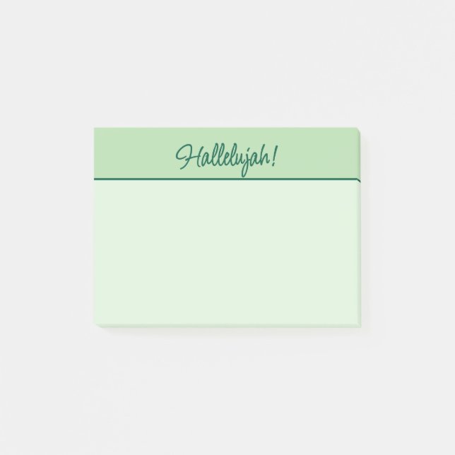 Bloco De Notas Christian Hallelujah Sticky Notepad Green (Frente)