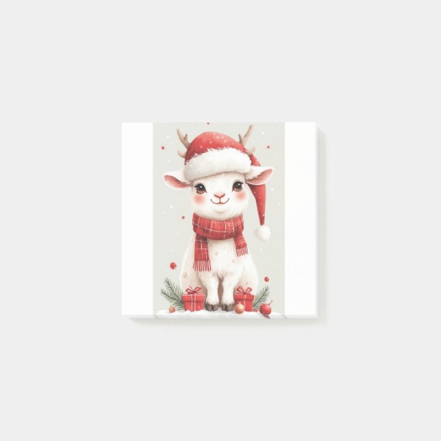 Bloco De Notas Christmas Farm Animal Cute Goat  (Frente)