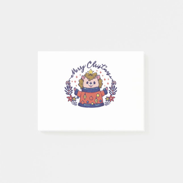 BLOCO DE NOTAS CHRISTMAS HOLIDAY HEDGEHOG (Frente)