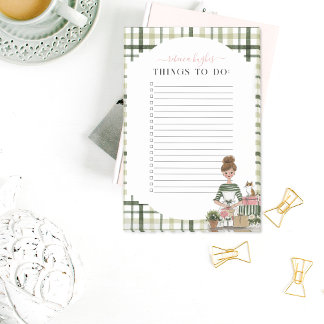 Bloco De Notas Christmas Lady with Cat Personalized To-Do