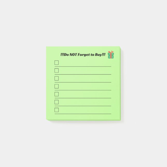 Bloco De Notas Christmas List Post It Notes  (Frente)