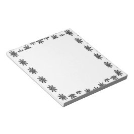 Bloco De Notas Christmas snowflakes on white