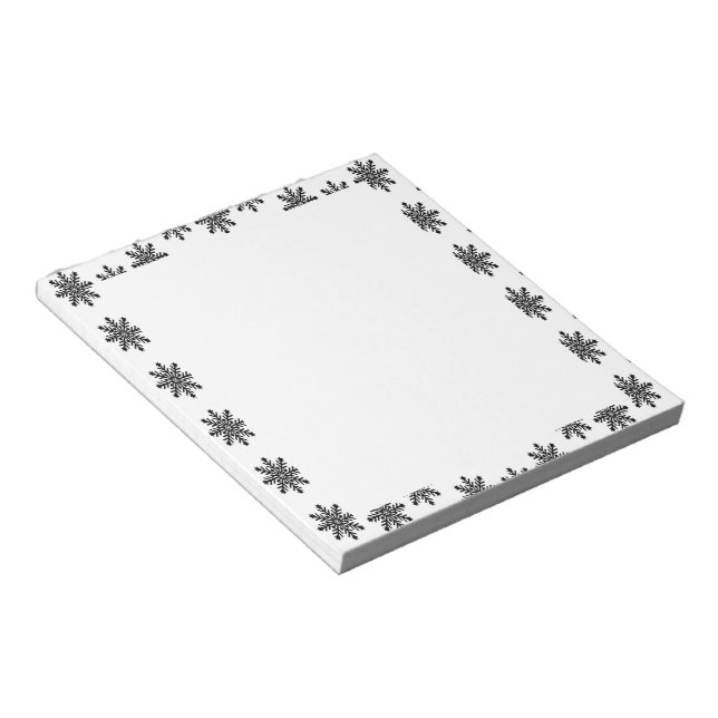 Bloco De Notas Christmas snowflakes on white (Inclinado)