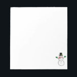 Bloco De Notas Christmas Snowman<br><div class="desc">This simple Christmas snowman has a top hat with a couple of holly leaves and berries on it. A red scarf and green mittens. Customize to make it how you want it.</div>