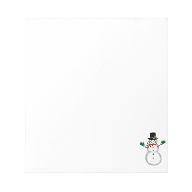 Bloco De Notas Christmas Snowman (Frente)