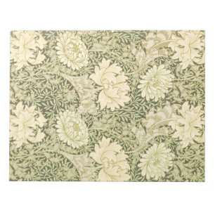Bloco De Notas Chrysanthemum Flower Pattern (por William Morris)