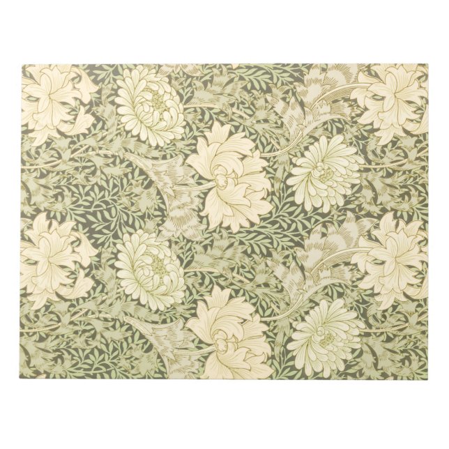 Bloco De Notas Chrysanthemum Flower Pattern (por William Morris) (Frente)