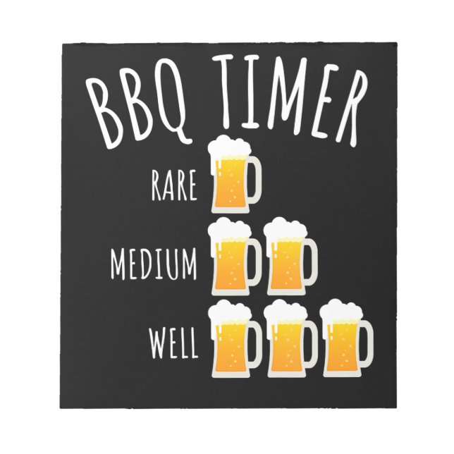 Bloco De Notas Churrasco | CHURRASCO Timer Beer Bebendo Engraçado (Frente)