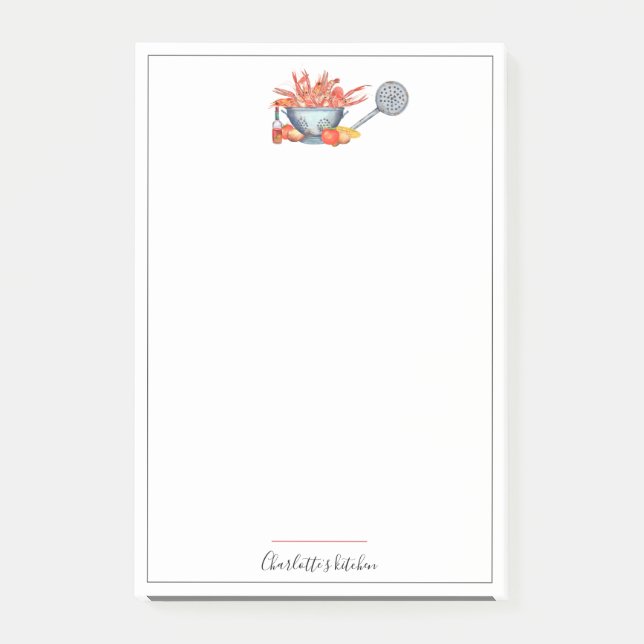 Bloco De Notas Churrasco de Lagostim de Verão Reunião de Família  (Frente)