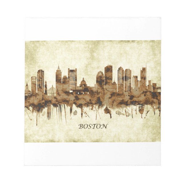 Bloco De Notas Cidade de Boston Massachusetts (Frente)