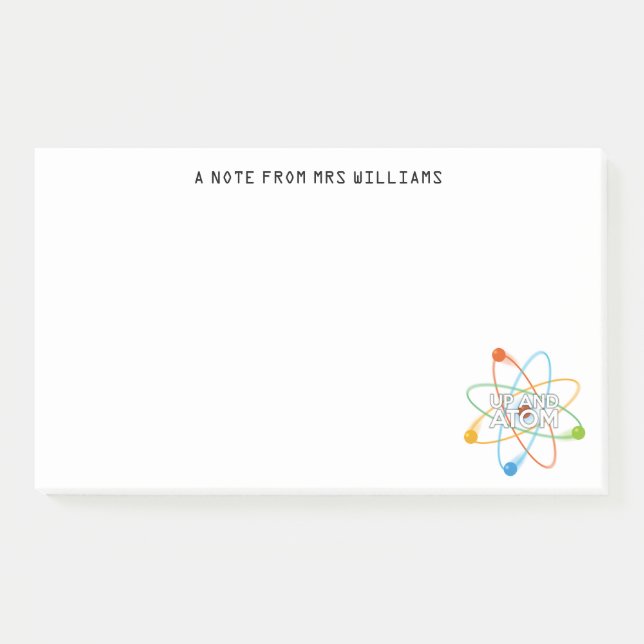 Bloco De Notas Ciência personalizada e divertida do ATOM (Frente)