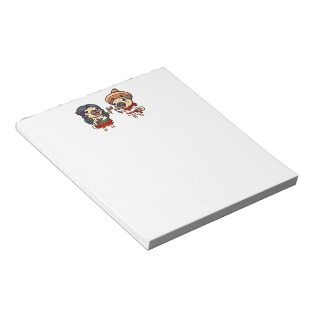 Bloco De Notas Cinco De Mayo Pugs Notepad (Inclinado)