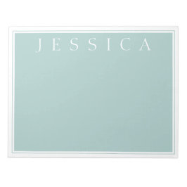 Bloco De Notas Cinza Azul Ardósia Claro | Seu Nome