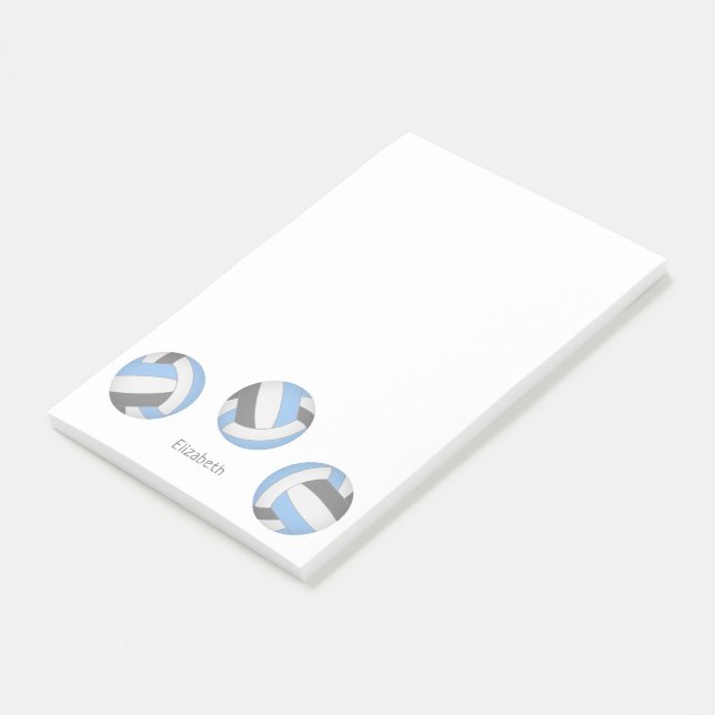 Bloco De Notas cinza azul-clara, voleibol personalizado (Inclinado)