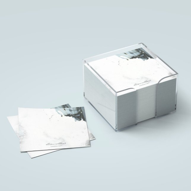 Bloco De Notas Cinza Azul Gelo Fundo do Mármaco Negro (Ice Blue Gray Black Marble Background Post-it Notes)