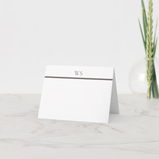 Bloco de Notas Cinza Carvão com Monograma Elegante (Frente)