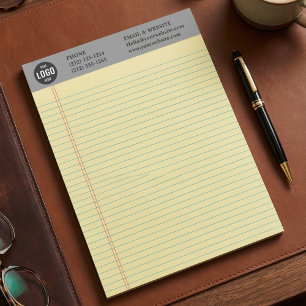 Bloco de Notas Cinza com Logotipo de Negócios Pers