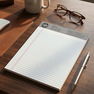 Bloco de Notas Cinza com Logotipo de Negócios Pers