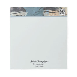 Bloco De Notas Cinza de mídia mista Cinza código QR azul