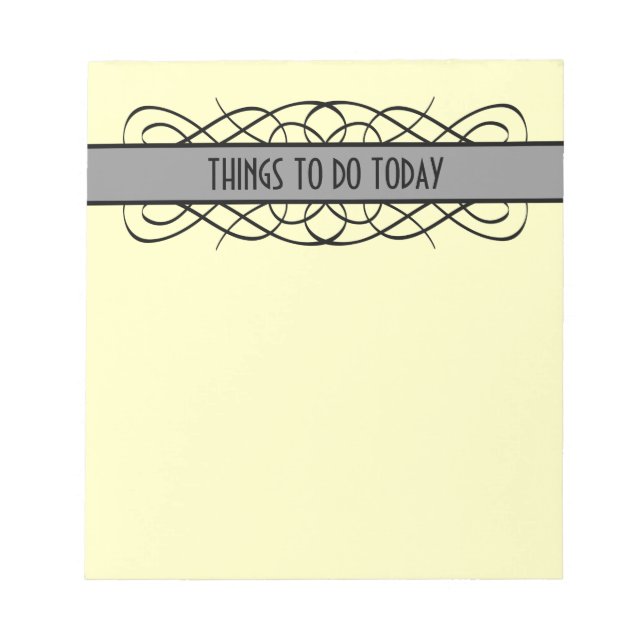 Bloco De Notas Cinza Deco Flourish (Frente)