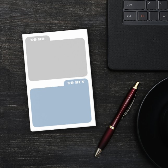 Bloco De Notas Cinza e Azul Ashy para Fazer e Comprar (Criador carregado)