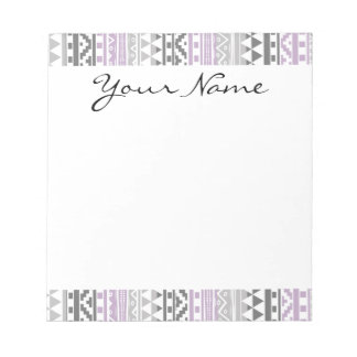 Bloco De Notas Cinza Geométrica Das Impressões Roxas Aztec Padrão