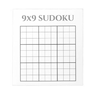 Bloco De Notas Cinza monocromática e Modelo Sudoku branco 9x9