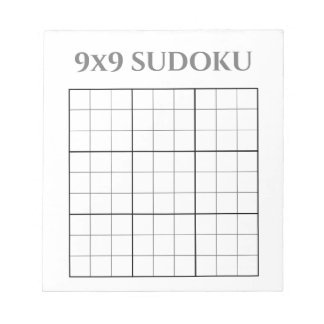 Bloco De Notas Cinza monocromática e Modelo Sudoku branco 9x9