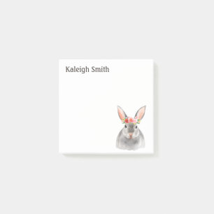 Bloco De Notas Cinza Personalizada Coelho Vermelho Cor-de-Rosa