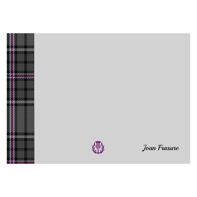 Bloco De Notas Cinza Tartan & Scottish Thistle Cinza Personalizad (Criador carregado)