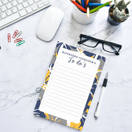 Bloco De Notas Cinza Tropical/Cinza Amarelo Amarelo Azul Lista A 