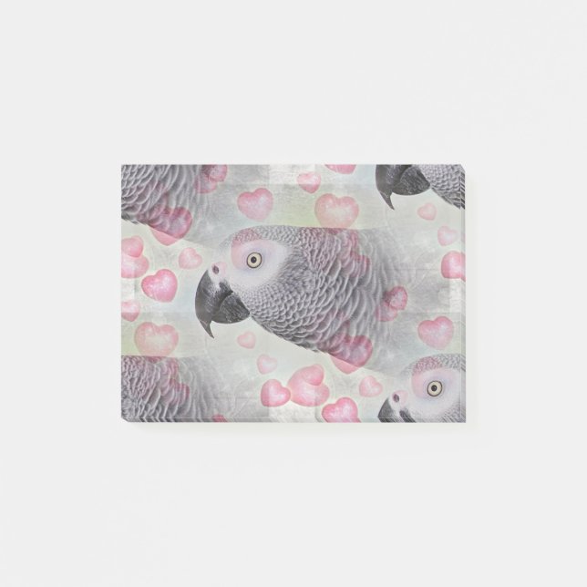 Bloco De Notas Cinzas Africanas Puffy Hearts (Frente)