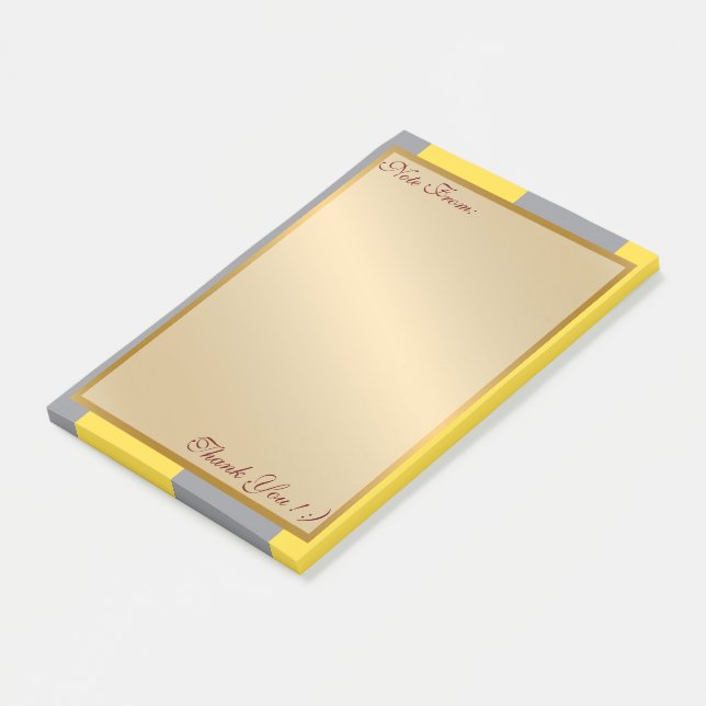 Bloco De Notas Cinzas Amarelo-Claro E Suave Personalizadas (Inclinado)