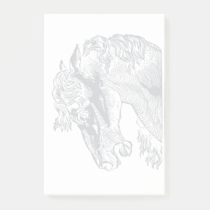 Bloco De Notas cinzas de cabeça de cavalo, de cor branca