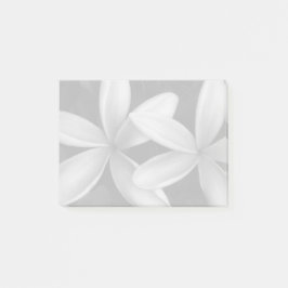 Bloco De Notas Cinzas e Flores Brancas do Havaí