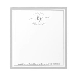 Bloco De Notas Cinzas leves personalizadas | Da Mesa Do Bloco De