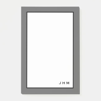 Bloco De Notas Cinzas minimalistas profissionais | Monograma