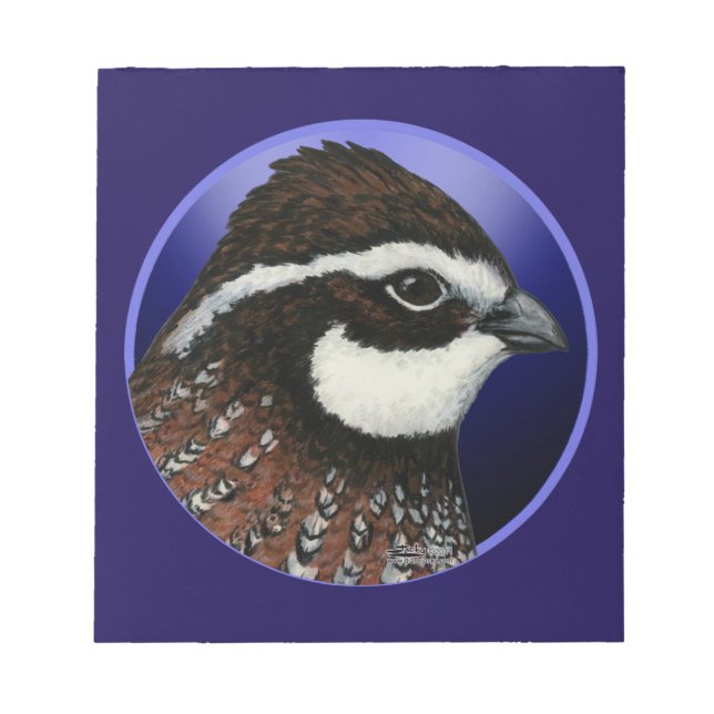 Bloco De Notas Círculo de Cabeça de Codorna Bobwhite (Frente)