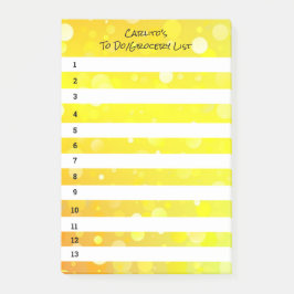 Bloco De Notas Círculos Amarelos Notas Postes Pretas