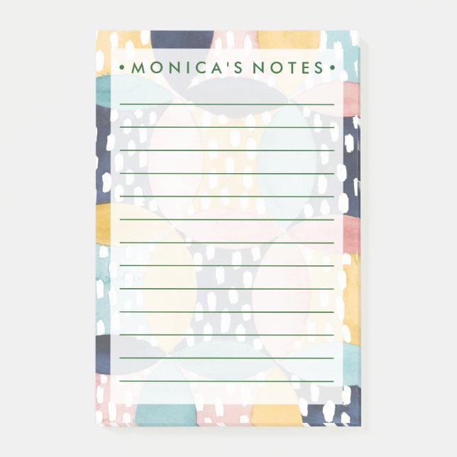 Bloco De Notas Círculos Geométricos de Aquarela (Frente)