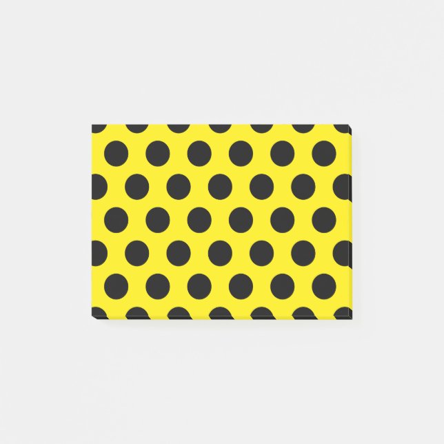 Bloco De Notas Círculos Pretos no Fundo Amarelo (Frente)
