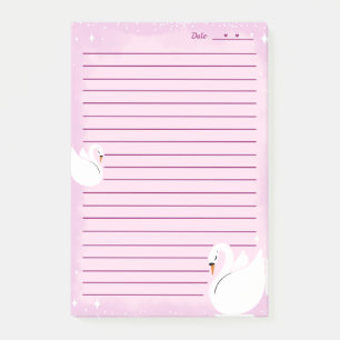 Bloco De Notas Cisne Bonito Notas Delicadas