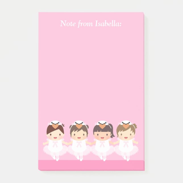 Bloco De Notas Cisne Fofo Ballet Bailarina Para Meninas (Frente)