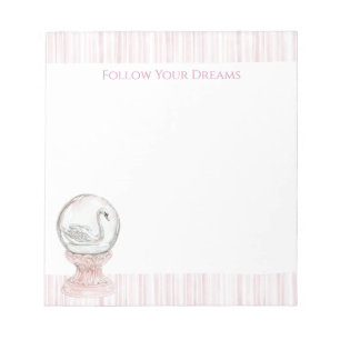 Bloco De Notas Cisne Listras Rosa