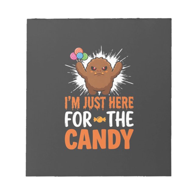 Bloco De Notas Citação de Monstro de Doces de Halloween Design (Frente)